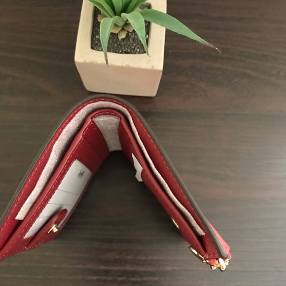 Coach Snap Card Case Wallet In Poppy - Picture 4 of 7